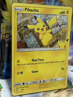 Pikachu 25/25 Holo Celebrations 25th Anniversary McDonald's Pokemon Card NM - Image 3