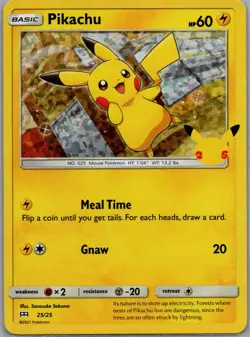 Pikachu 25/25 Holo Celebrations 25th Anniversary McDonald's Pokemon Card NM - Image 1