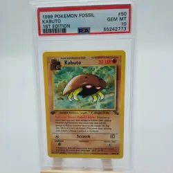 1999 Pokemon Fossil Kabuto #50/62 PSA 10 1st Edition - Image 2