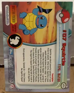 Topps Pokemon Squirtle #07 TV Animation Edition Non Foil Card - Red Logo - NM - Image 2