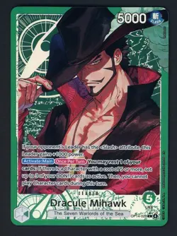 One Piece TCG OP14-020 Dracule Mihawk Leader Alt Art AA Card Game CCG English - Image 1
