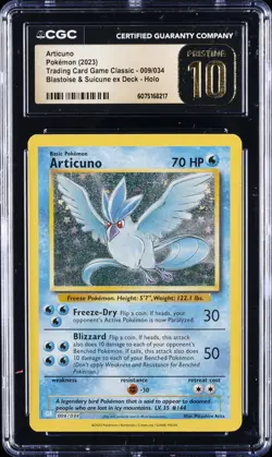 2023 POKEMON TRADING CARD GAME CLASSIC #009/034 ARTICUNO CGC 10 PERFECT - Image 1