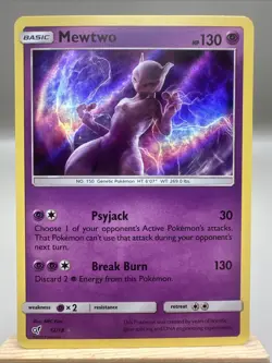 Mewtwo 12/18 Detective Pikachu Holo Rare Pokemon Card - Image 1