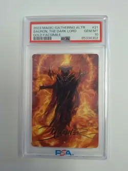 PSA 10 2023 MTG SAURON THE DARK LORD Gold Facsimile Signature #21 - Image 1