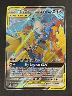Pokemon Moltres & Zapdos & Articuno GX (Full Art) 66/68 Hidden Fates Holo NM - Image 1