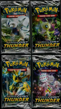 2018 Pokemon Sun & Moon Lost Thunder Booster 4-Pack (Set) - Image 1