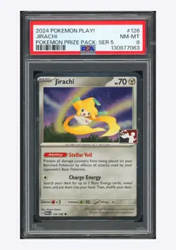 Pokemon PSA 8 Jirachi Promo 2024 126/182 Pokemon Prize Pack Ser 5 English - Image 1