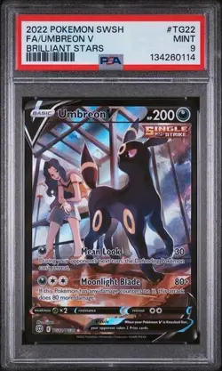 2022 POKEMON SWSH BRILLIANT STARS #TG22 FA/UMBREON V BRILLIANT STARS - PSA 9 - Image 1