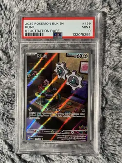 2025 POKEMON BLK EN-BLACK BOLT ILLUSTRATION RARE #139 KLINK PSA 9 - Image 1