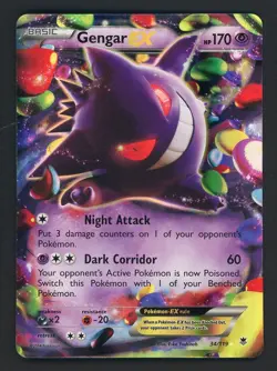 Gengar EX 34/119 Pokemon TCG Ultra Rare Holo XY Phantom Forces - Image 1