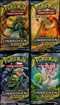 2019 Pokemon Unbroken Bonds Booster 4-Pack (Set) - Image 1