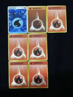 1996 Pokemon TCG English Basic Energy Water Fighting Fire Lot*7 BL25 - Image 1