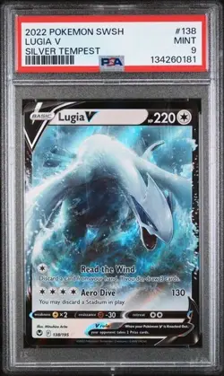 2022 POKEMON SWORD & SHIELD SILVER TEMPEST #138 LUGIA V SILVER TEMPEST - PSA 9 - Image 1