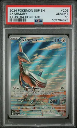 2024 POKEMON SSP EN-SURGING SPARKS ILLUSTRATION RARE #209 SKARMORY PSA 10 - Image 1