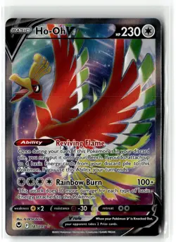 Ho-Oh V ⭐ 187/195 Holo Rare Ultra Silver Tempest 2022 Pokemon NM - Image 1