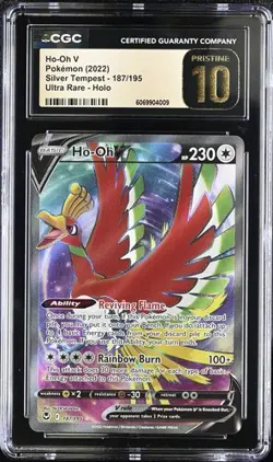 CGC 10 PRISTINE Ho-Oh V 187/195 Silver Tempest Pokemon 2022 - Image 1