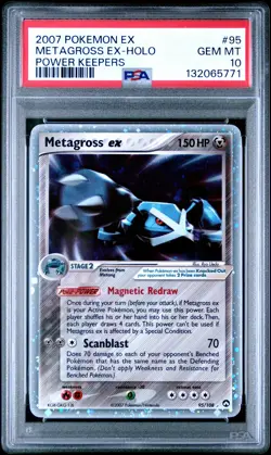 2007 POKEMON EX POWER KEEPERS #95 METAGROSS EX-HOLO PSA 10 - Image 1