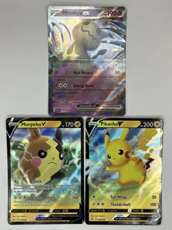 Pikachu V 086/264 Fusion Strike Morpeko V 079/202 Mimikyu ex SVP004 Pokemon TCG - Image 1