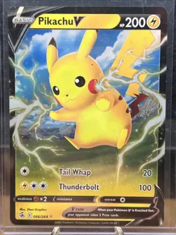 💥 Pikachu V 086/264 Ultra Rare Holo SWSH08: Fusion Strike Pokemon TCG - Image 1
