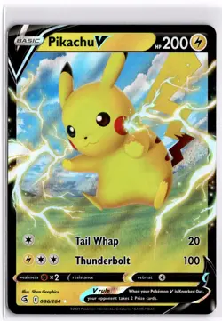 Pokemon TCG Pikachu V 086/264 Swsh08: Fusion Strike Ultra Rare - Image 1