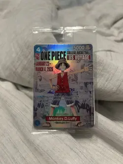 One Piece Monkey D. Luffy US Voyage College Basketball Promo Card Sealed - Image 1