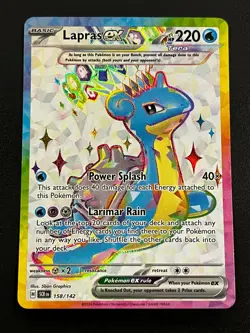 Lapras ex 158/142 - Sv07: Stellar Crown Full Art Holo Pokemon TCG Card NM - Image 1