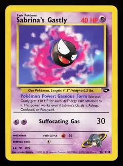 Sabrina's Gastly 97/132 Common Gym Challenge Pokemon Card - Image 1