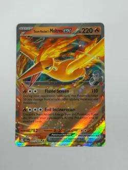 Pokemon TCG Team Rockets Moltres EX Holo Rare Card 31/182 NM Condition - Image 1