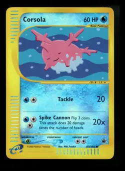 Corsola 102/165 Expedition 2002 Reverse Holo e-Series Pokemon Card TCG - Image 1