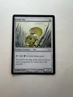 Gold Myr LP Mirrodin Magic The Gathering Mtg Lightly Played Artifact Myr - Image 1