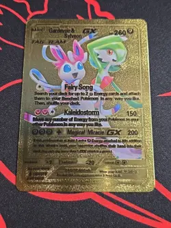 Gardevoir & Sylveon GX # 130/234 Tag Team Gold Foil Fan Art Pokemon Card - Image 1