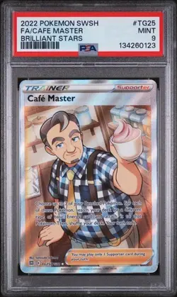 2022 POKEMON SWSH BRILLIANT STARS #TG25 FA/CAFE MASTER BRILLIANT STARS - PSA 9 - Image 1