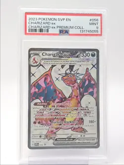 CHARIZARD EX 2023 POKEMON S&V BLACK STAR PROMO PREMIUM FA #056 PSA 9 Q5346 - Image 1