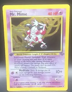 Pokemon Jungle Set MR. MIME 1st edition Holo 6/64 Rare - Image 1