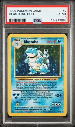 Blastoise-Holo 2 - Pokemon Game - PTCG PSA 6 - Image 1