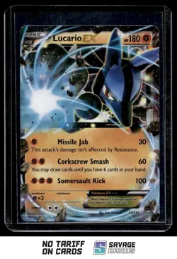 2014 Pokemon XY - Furious Fists Lucario-EX #54/111 Basic/Rare Holo EX - Image 1