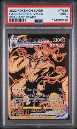2022 POKEMON SWSH BRILLIANT STARS #TG29 FA/SS URSHIFU VMAX BRILLIANT STARS PSA 9 - Image 1
