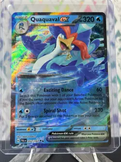 Pokemon TCG Quaquaval EX Paldea Evolved 052/193 Holo Ultra Rare NM - Image 1
