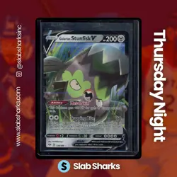 2020 POKEMON SWORD & SHIELD DARKNESS ABLAZE #128/189 GALARIAN STUNFISK V - Image 1