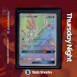 2018 POKEMON SUN & MOON FORBIDDEN LIGHT #132/131 PALKIA GX RAINBOW SECRET RARE - Image 1