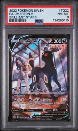 2022 POKEMON SWSH BRILLIANT STARS #TG22 FA/UMBREON V BRILLIANT STARS - PSA 8 - Image 1