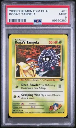 2000 Pokemon Unlimited Gym Challenge # 81 Koga’s Tangela PSA 9 MINT! Free Ship! - Image 1