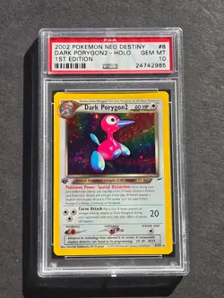 Pokemon PSA 10 1ST EDITION NEO DESTINY DARK PORYGON2 8/105 - GEM MINT - Image 1