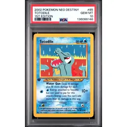 PSA 10 GEM MINT Totodile 85/105 Pokemon 2002 Neo Destiny Common Non Holo Card - Image 1