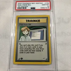 2002 Pokemon Neo Destiny #105 Mail From Bill 1st Edition PSA 10 - Image 1