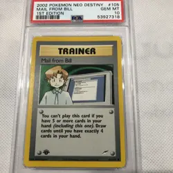 2002 Pokemon Neo Destiny #105 Mail From Bill 1st Edition PSA 10 - Image 2