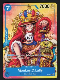 Monkey.D.Luffy (2nd Anniversary Stamped) P-043 One Piece Promo Non Foil - Image 1