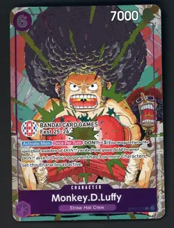 Bandai Card Fest 25-26 One Piece Monkey D Luffy Afro Promo Card OP07-073 English - Image 1