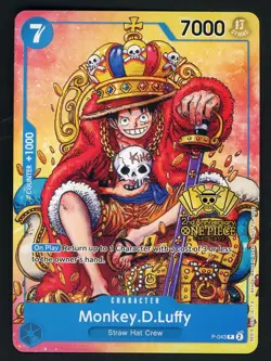 Monkey.D.Luffy (2nd Anniversary Stamped) P-043 One Piece Promo Non Foil - Image 1