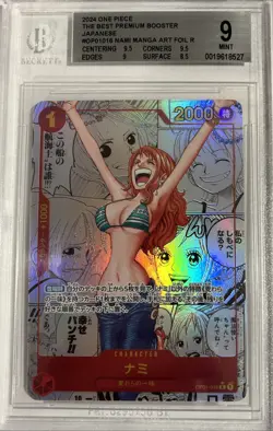 BGS 9 MINT One Piece Nami Manga Art Rare OP01-016 The Best Premium JPN - Image 1